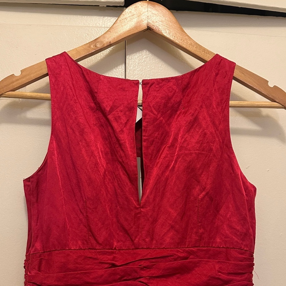 Tracy Reese Vibrant Red Sleeveless Midi Dress - Picture 9 of 12